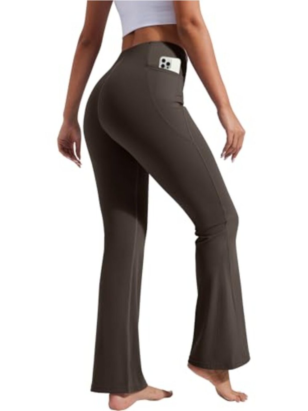 Women's Flare Yoga Pants High Waist Tummy Control Leggings with Pockets Gym